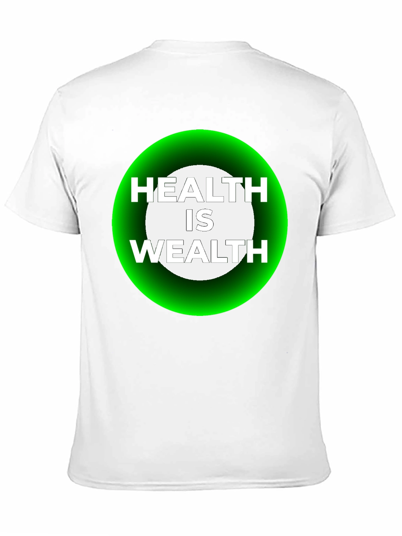 Health Is Wealth Graphic Tee - Black Casual T-Shirt