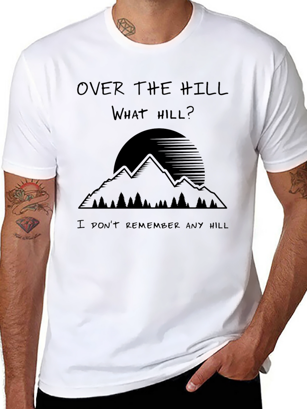 Over The Hill What Hill Mens Black Graphic Tee