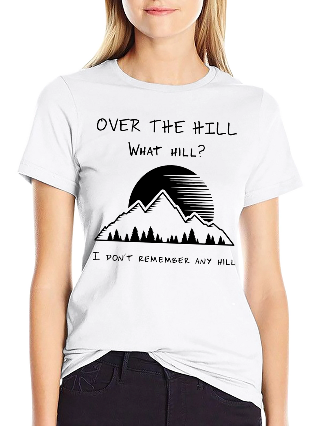 Over The Hill What Hill Mens Black Graphic Tee