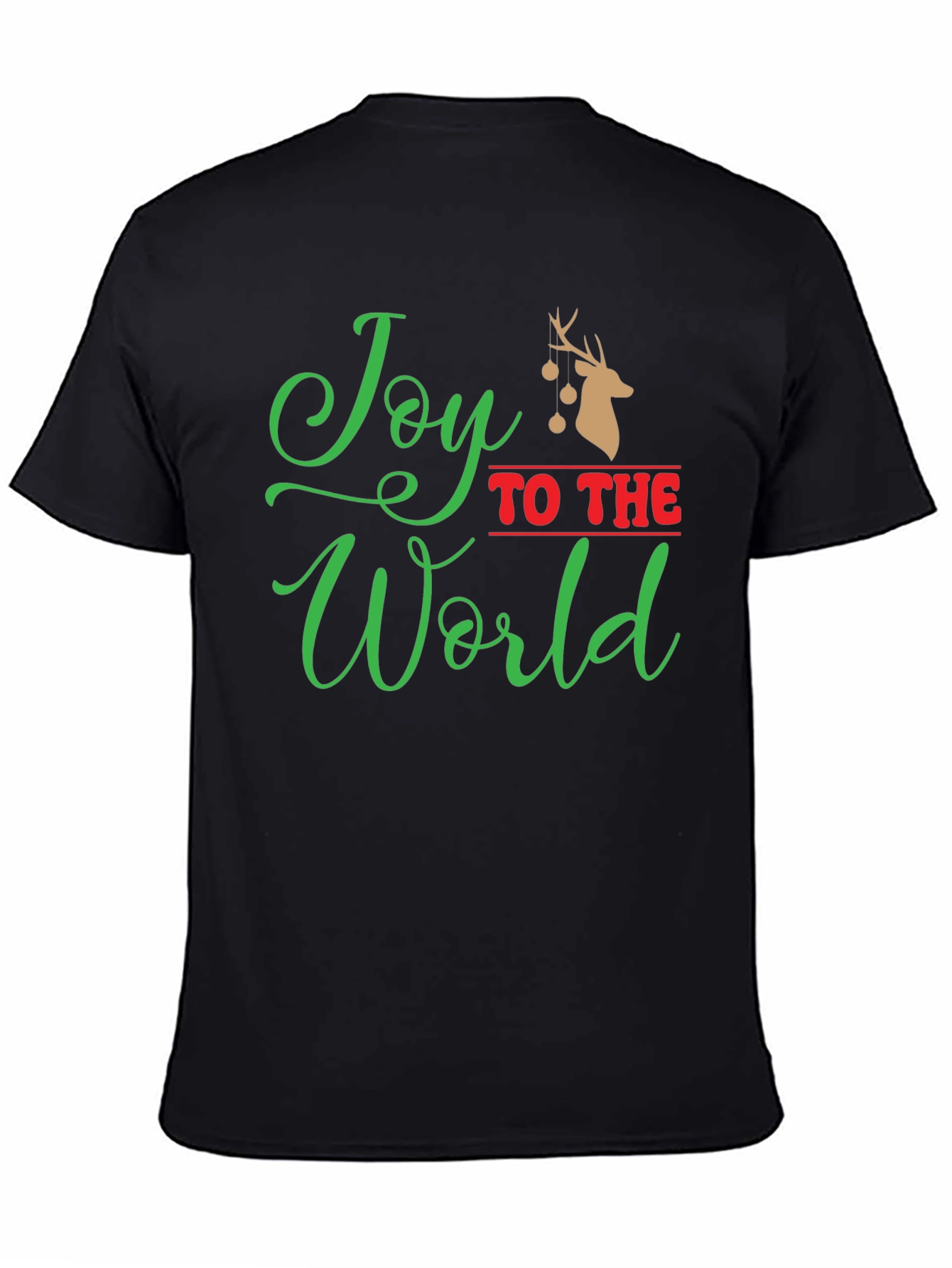 Joy To The World Christmas Graphic Tee - Black