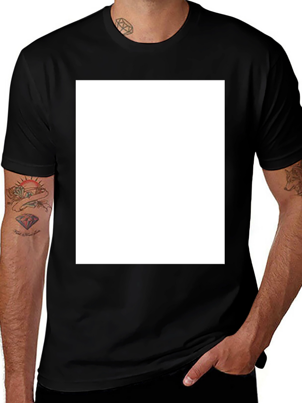 Blank Black T-Shirt - Customizable Design Ready