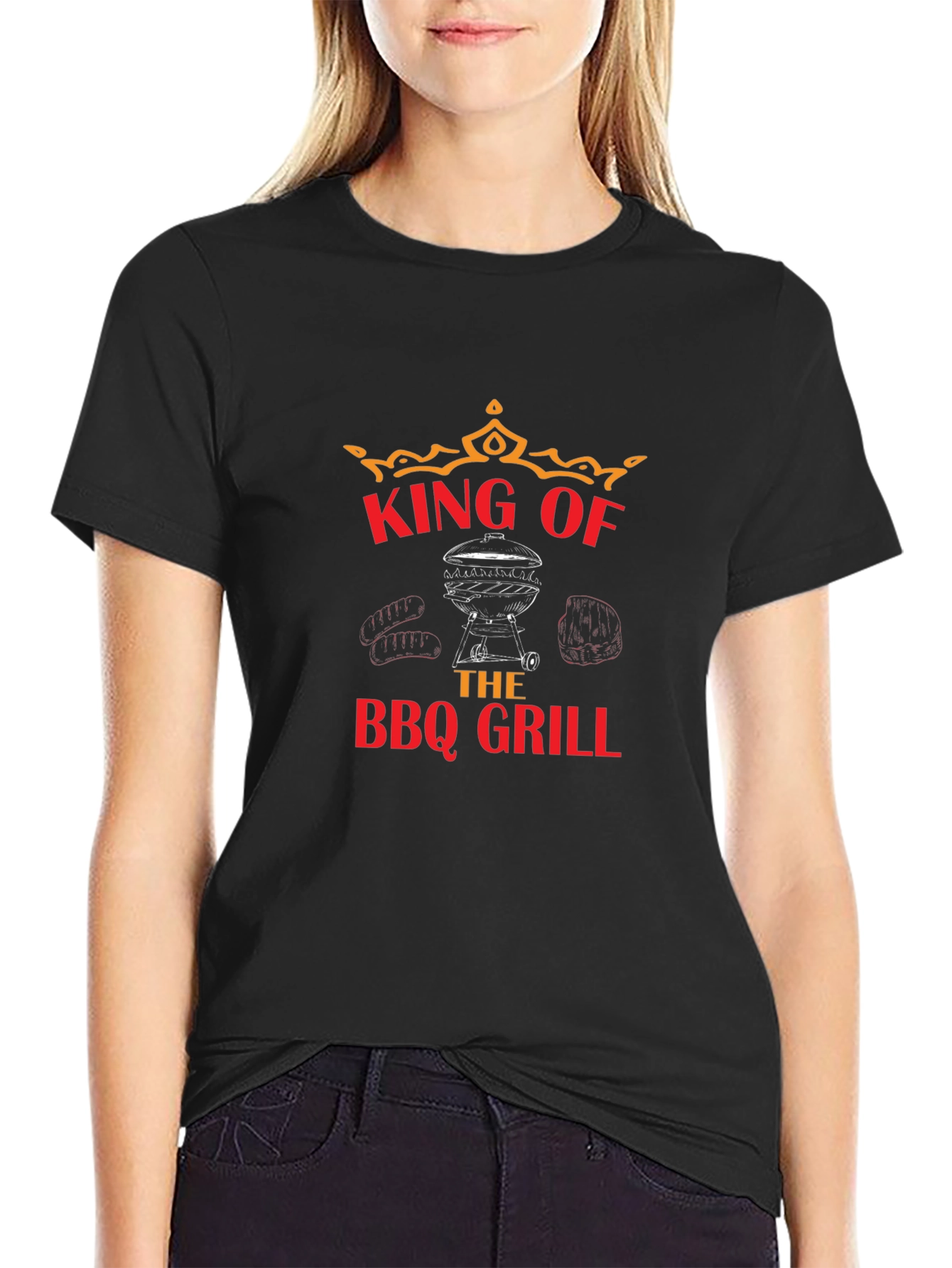 King of the BBQ Grill Black T-Shirt