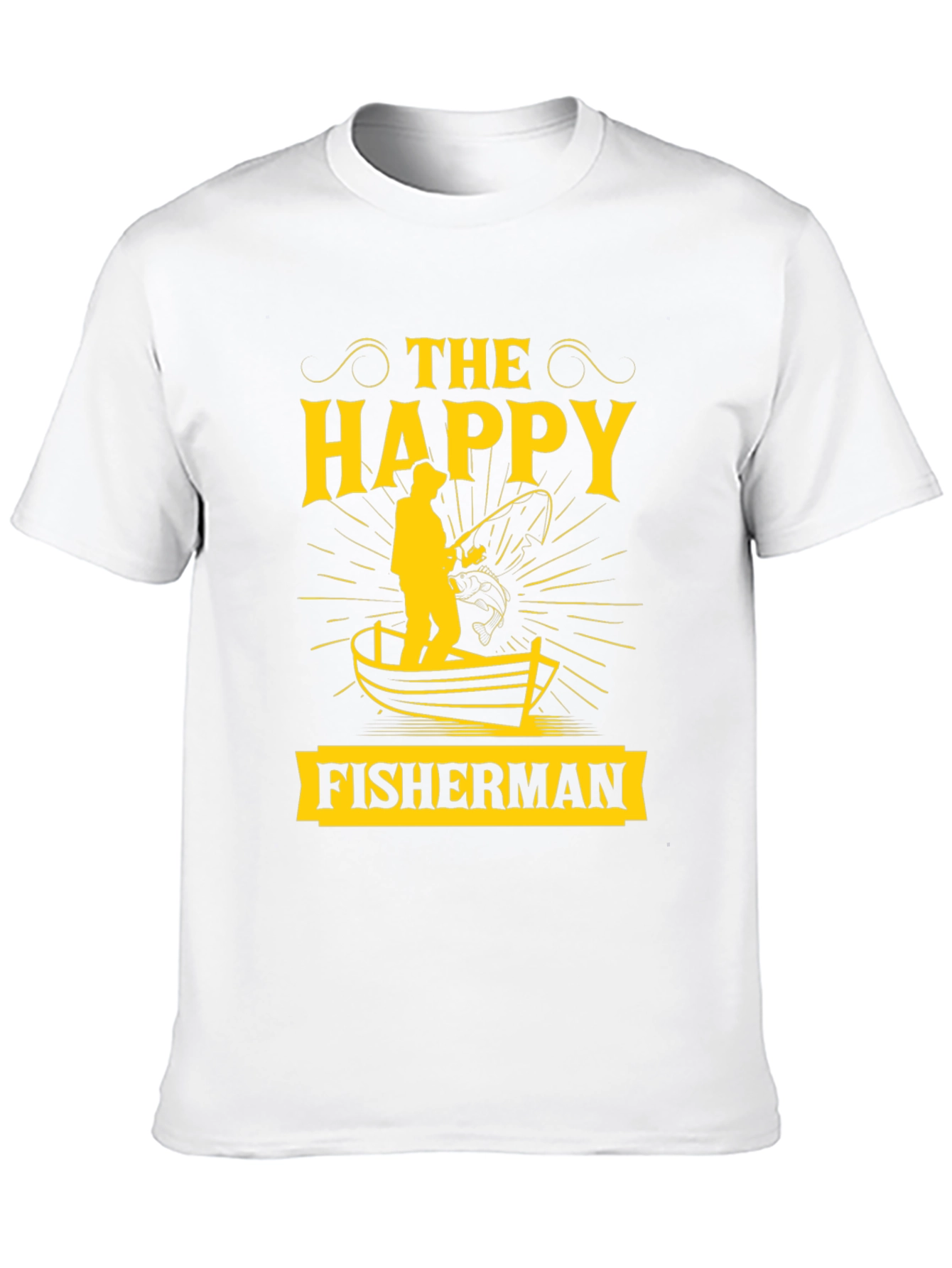 The Happy Fisherman Black Graphic T-Shirt