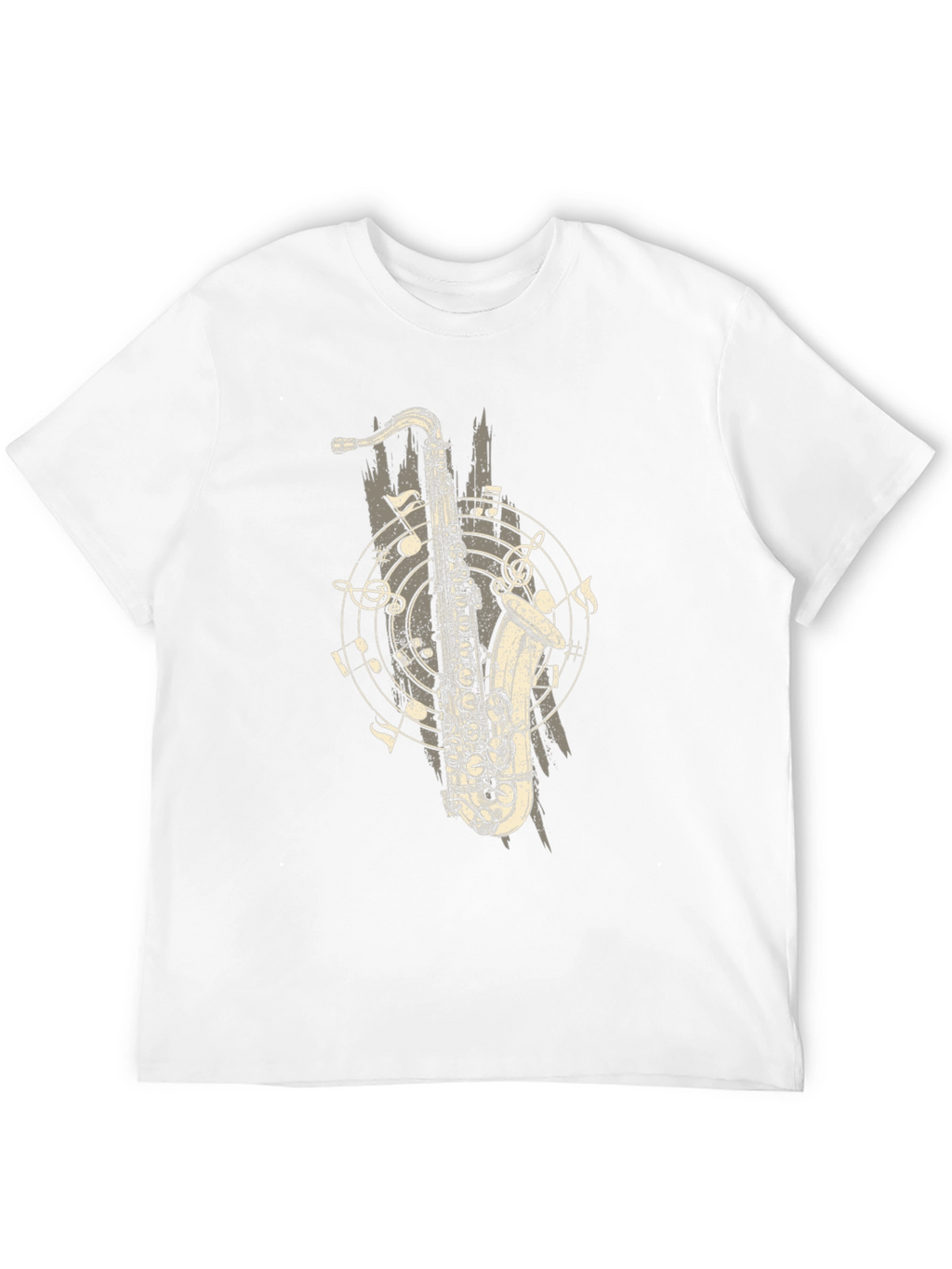Saxophone Graphic Print Black T-Shirt