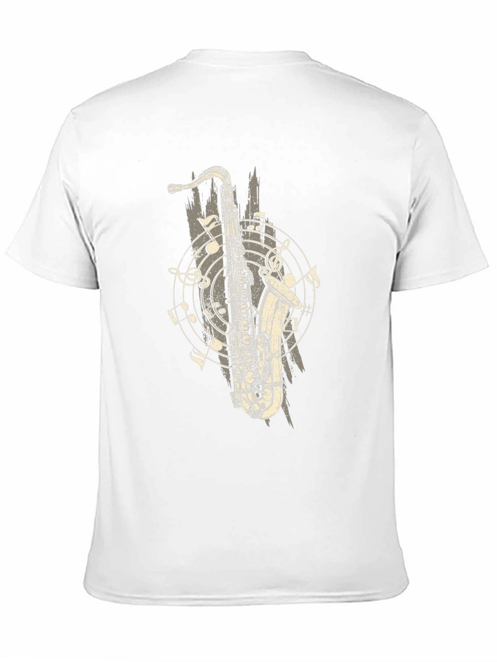 Saxophone Graphic Print Black T-Shirt