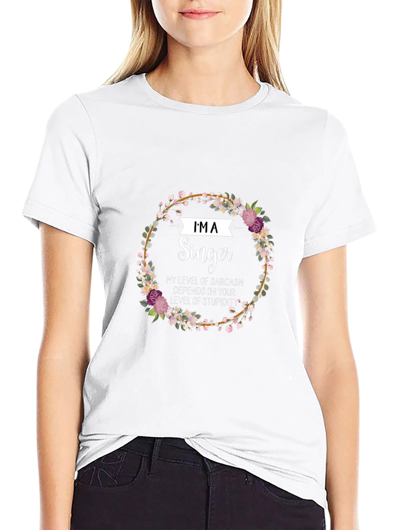 Im A Singer Sarcastic Floral T-Shirt
