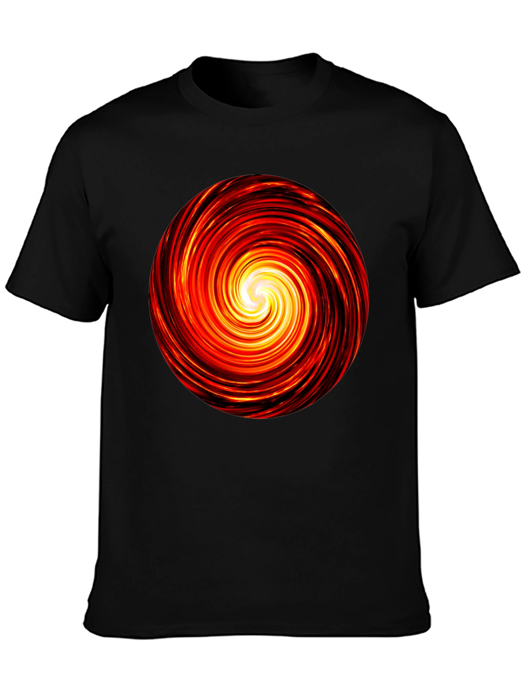 Fiery Vortex Black T-Shirt