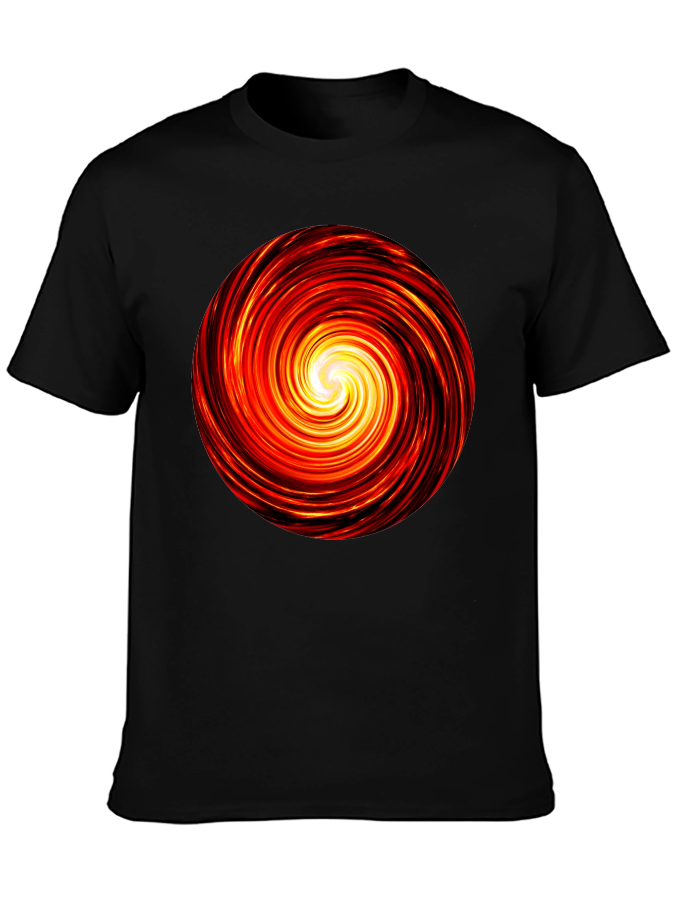 Fiery Vortex Black T-Shirt