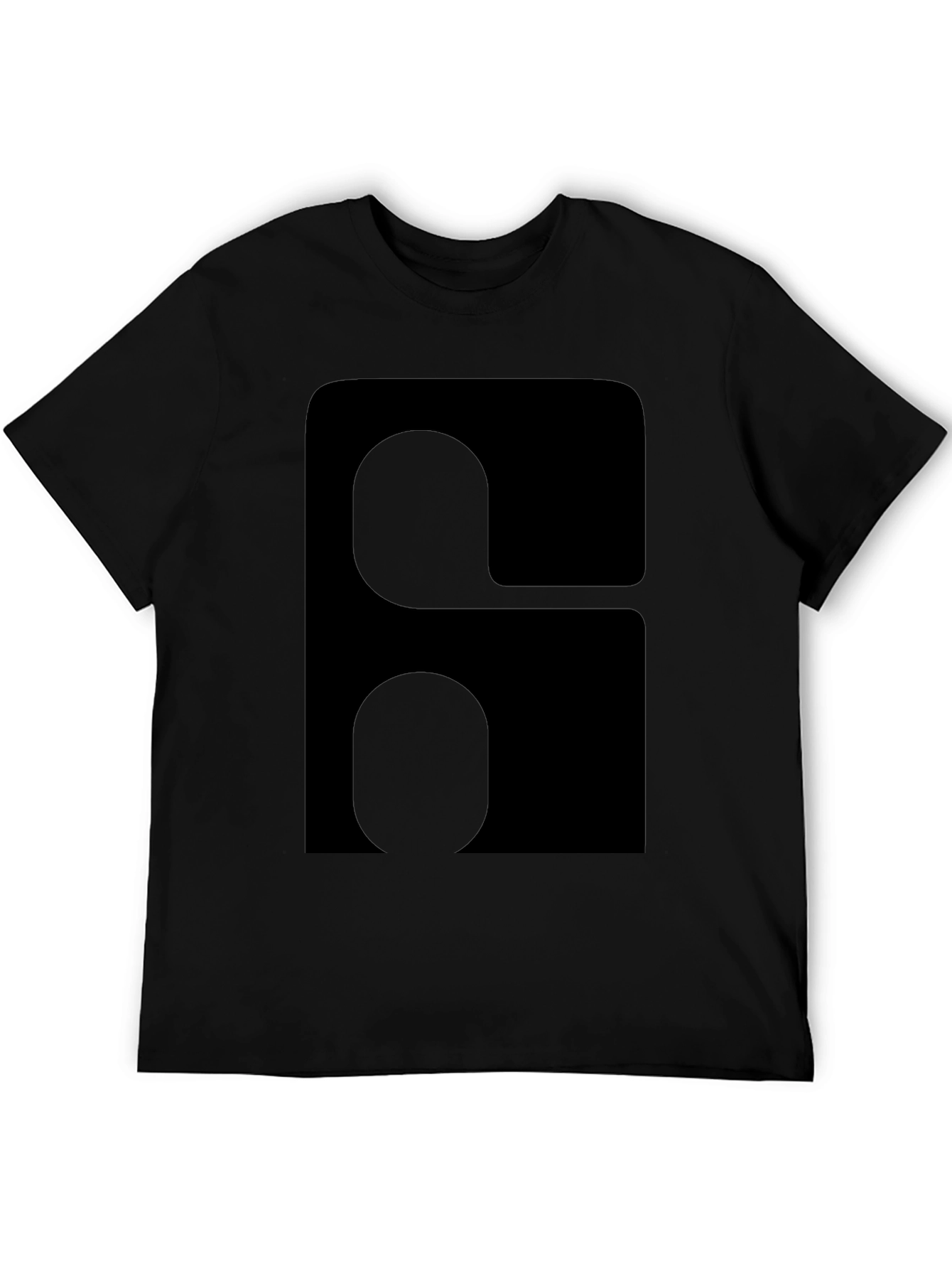 Modern Graphic Tee - Black Rounded Square Design