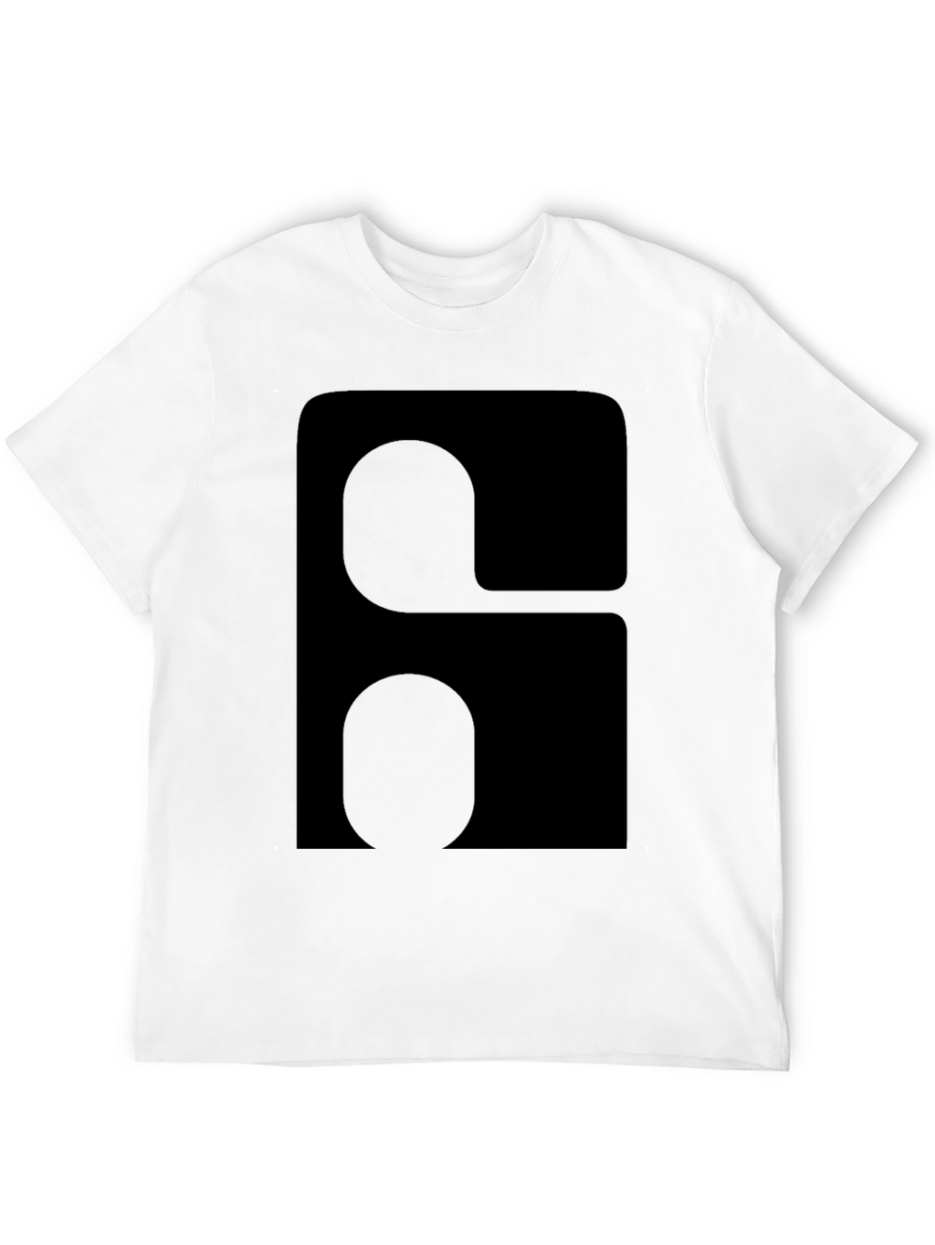 Modern Graphic Tee - Black Rounded Square Design
