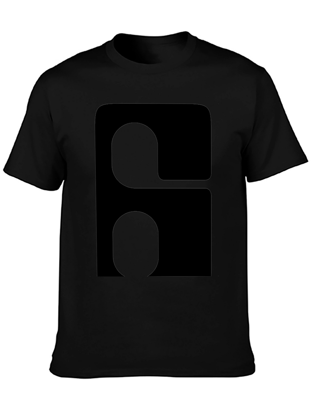 Modern Graphic Tee - Black Rounded Square Design