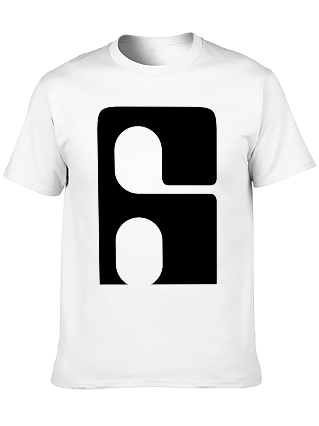Modern Graphic Tee - Black Rounded Square Design