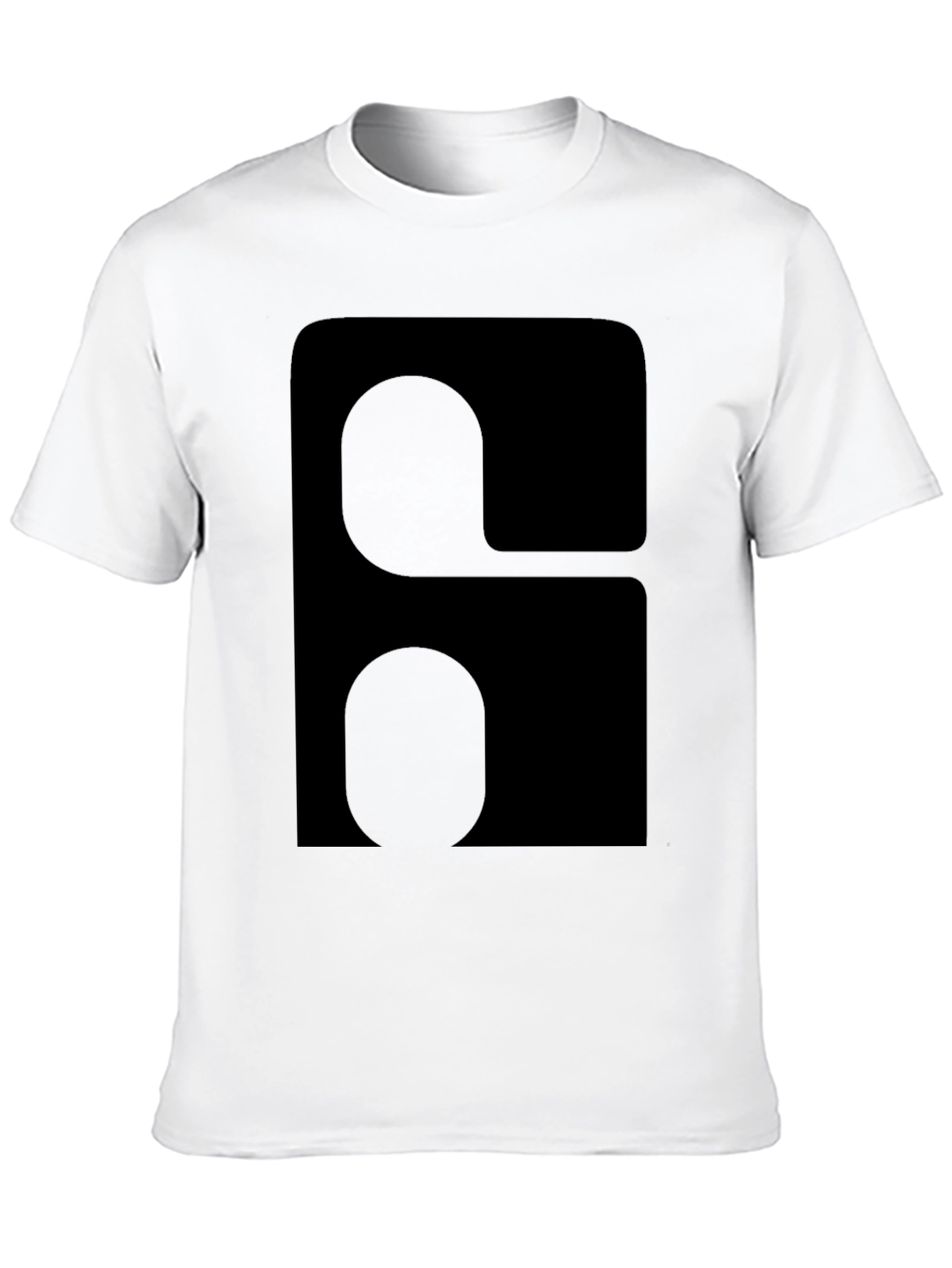 Modern Graphic Tee - Black Rounded Square Design