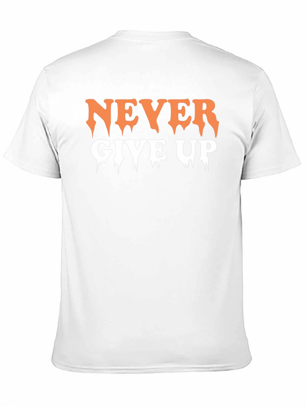 Never Give Up Black Graphic T-Shirt