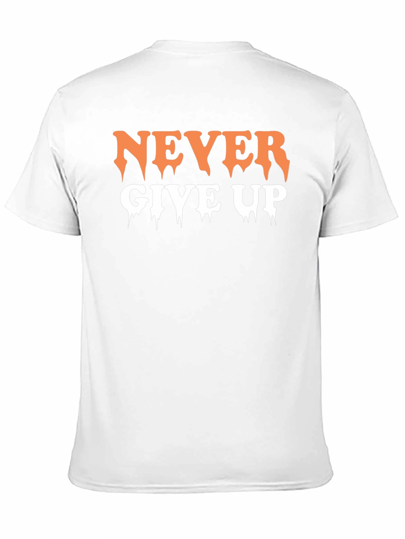 Never Give Up Black Graphic T-Shirt