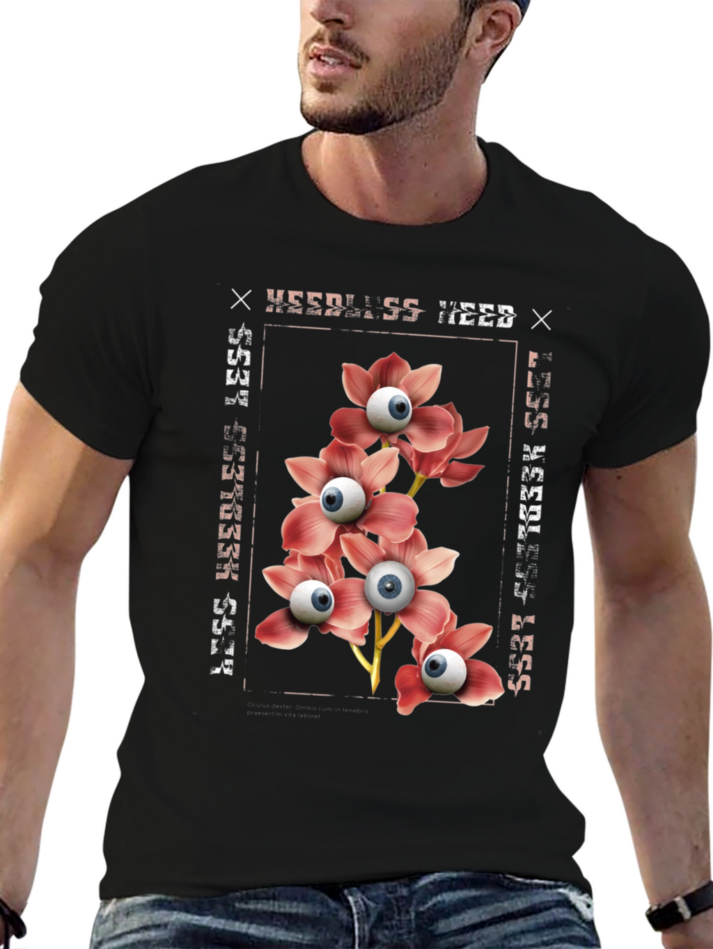 Needleless Need Eye Flower Graphic Tee
