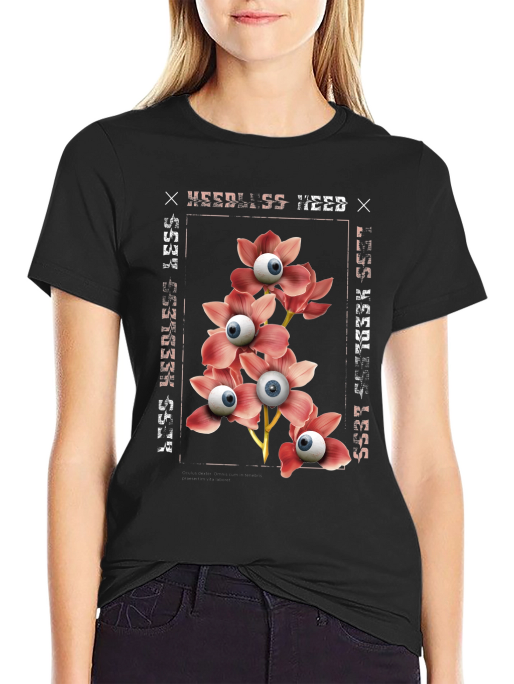 Needleless Need Eye Flower Graphic Tee