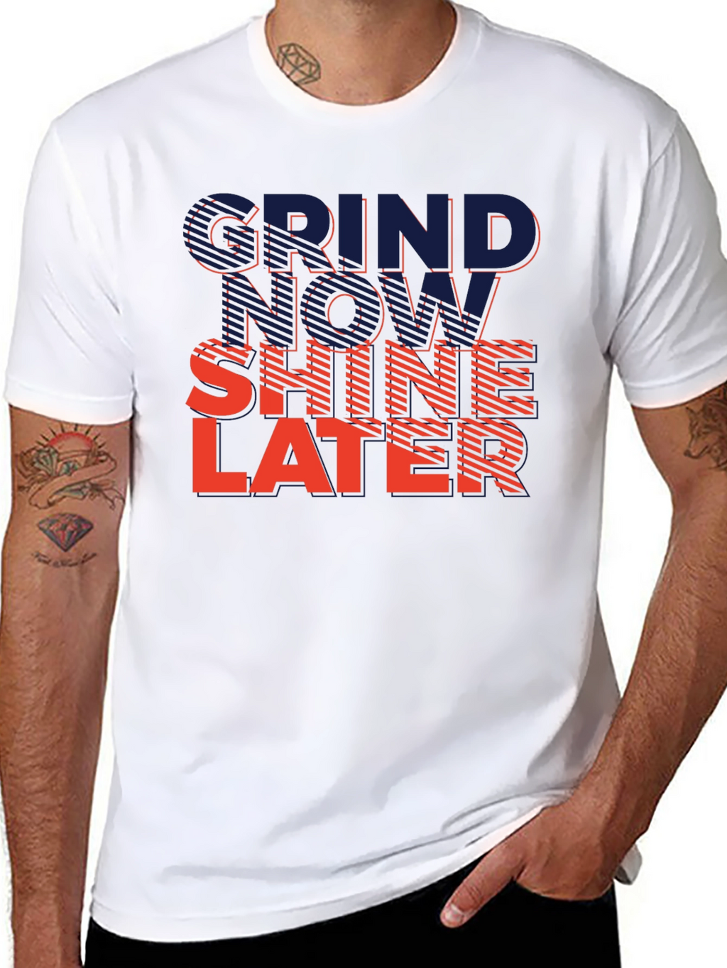 Grind Now Shine Later Graphic Tee - Black