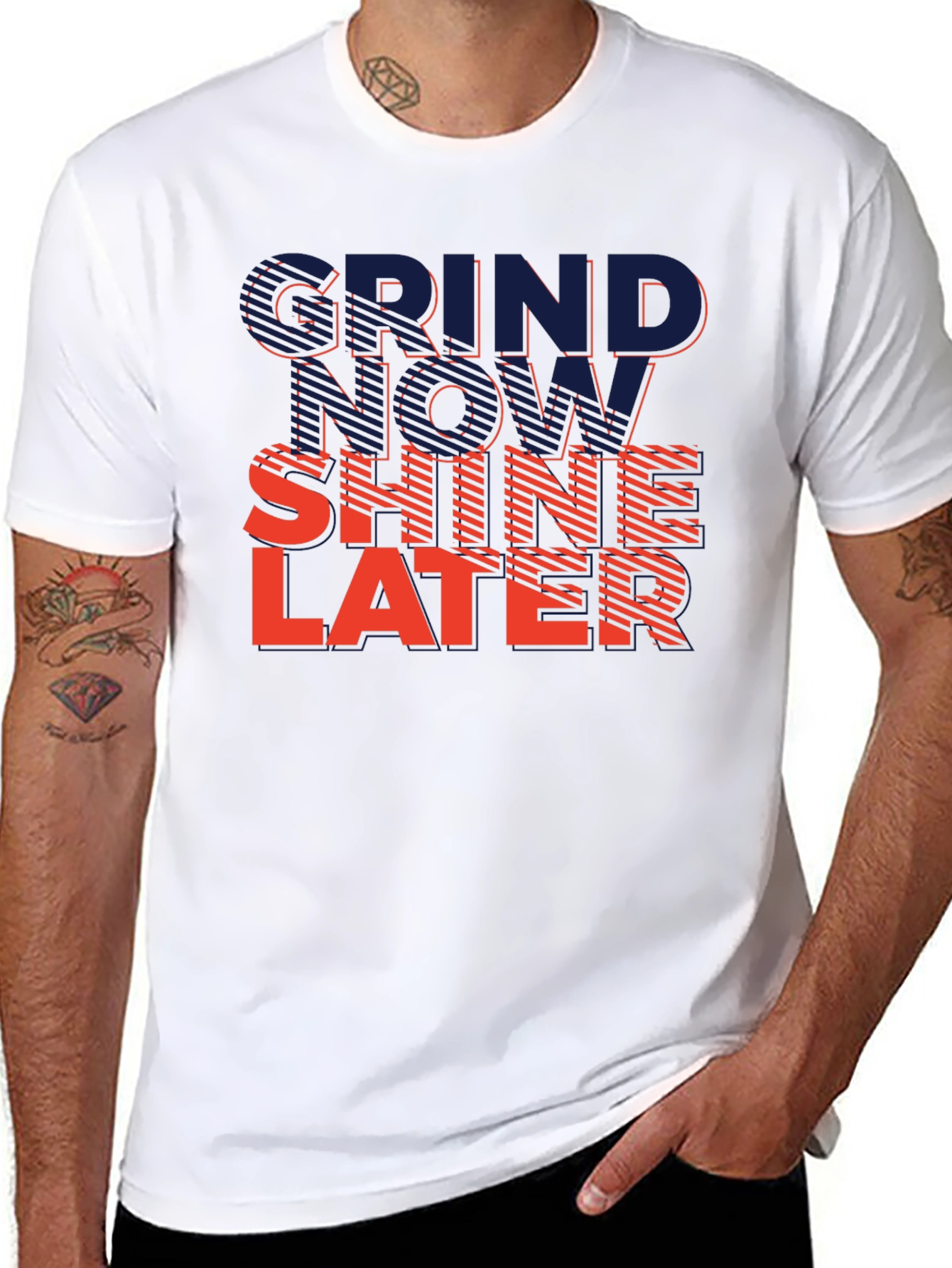 Grind Now Shine Later Graphic Tee - Black