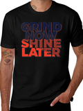 Grind Now Shine Later Graphic Tee - Black