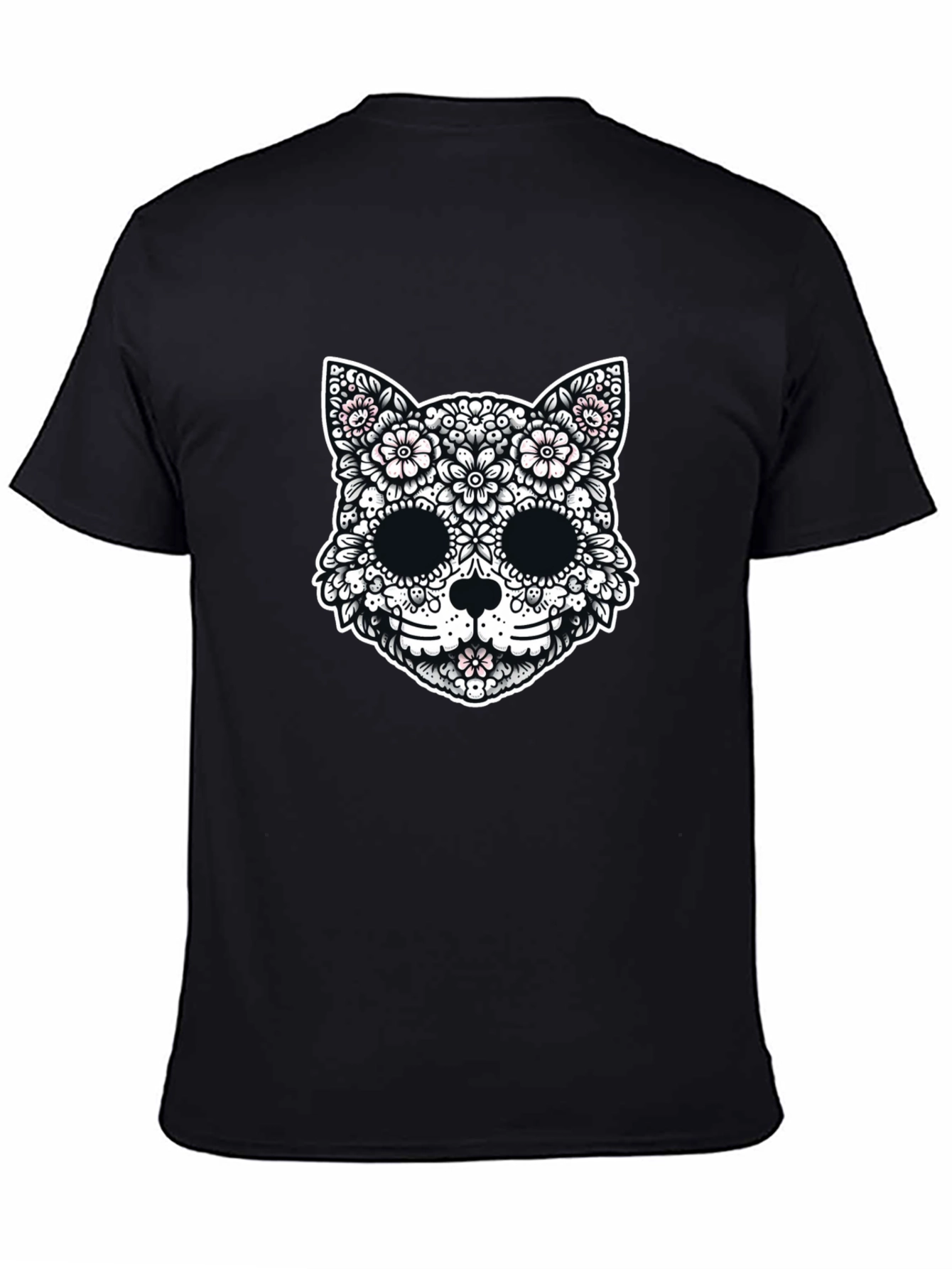 Floral Cat Sugar Skull Graphic Tee