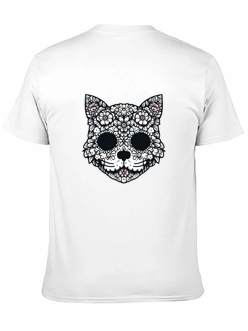 Floral Cat Sugar Skull Graphic Tee