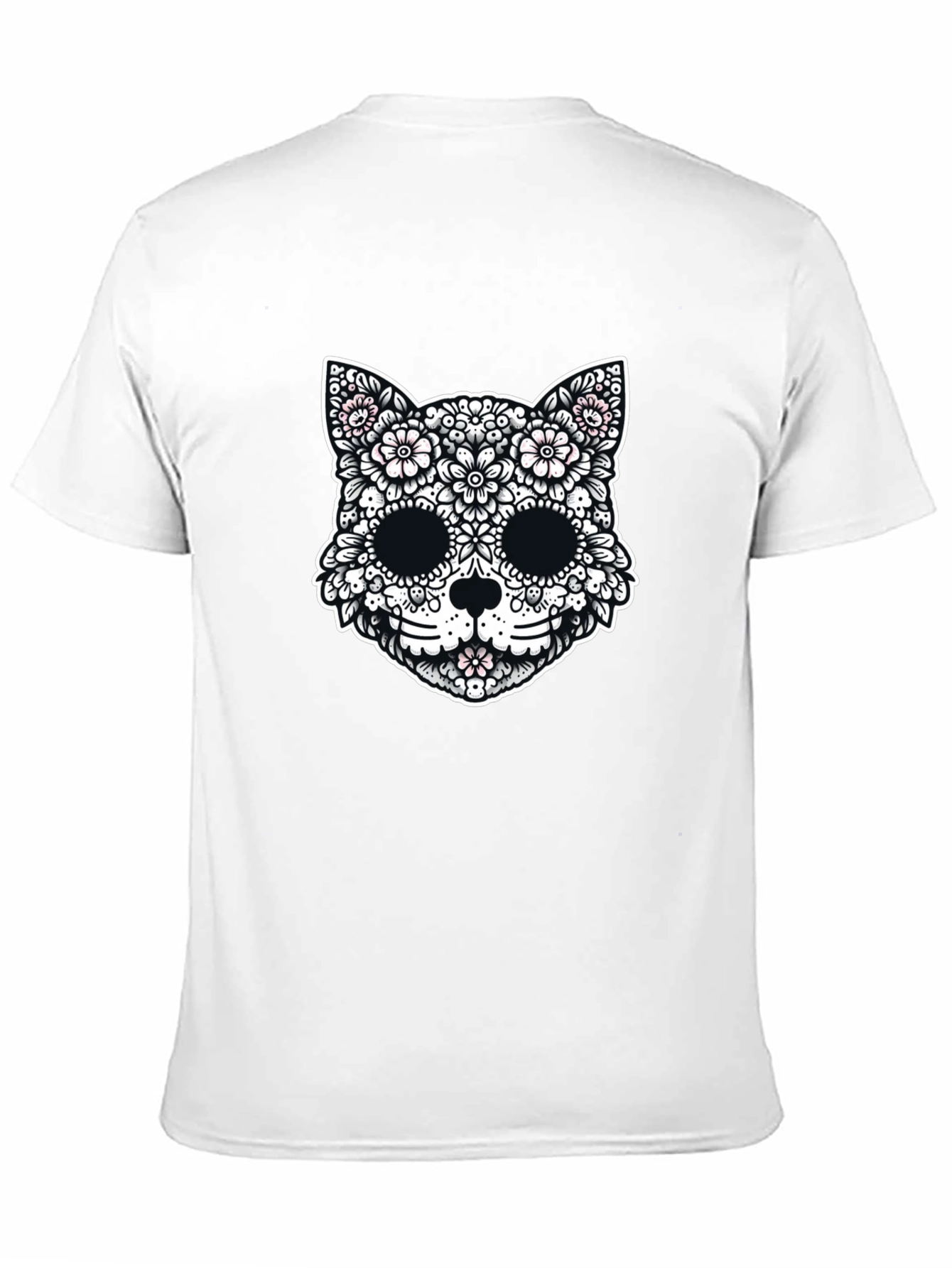 Floral Cat Sugar Skull Graphic Tee