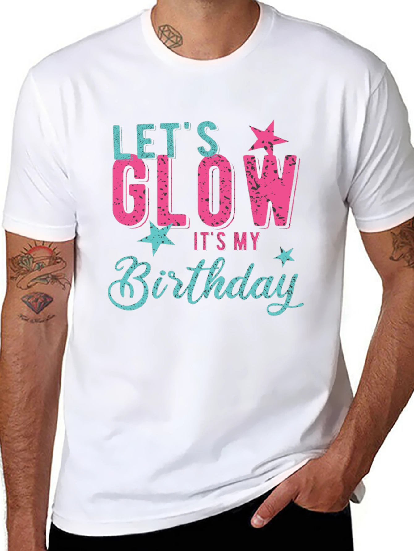 Lets Glow Birthday Graphic T-Shirt