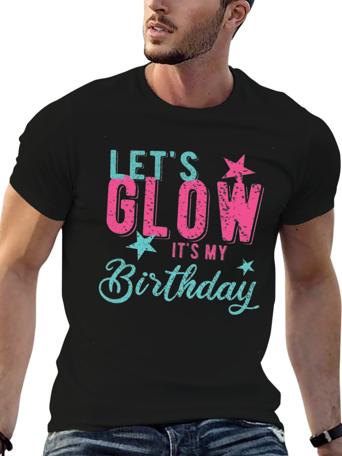 Lets Glow Birthday Graphic T-Shirt