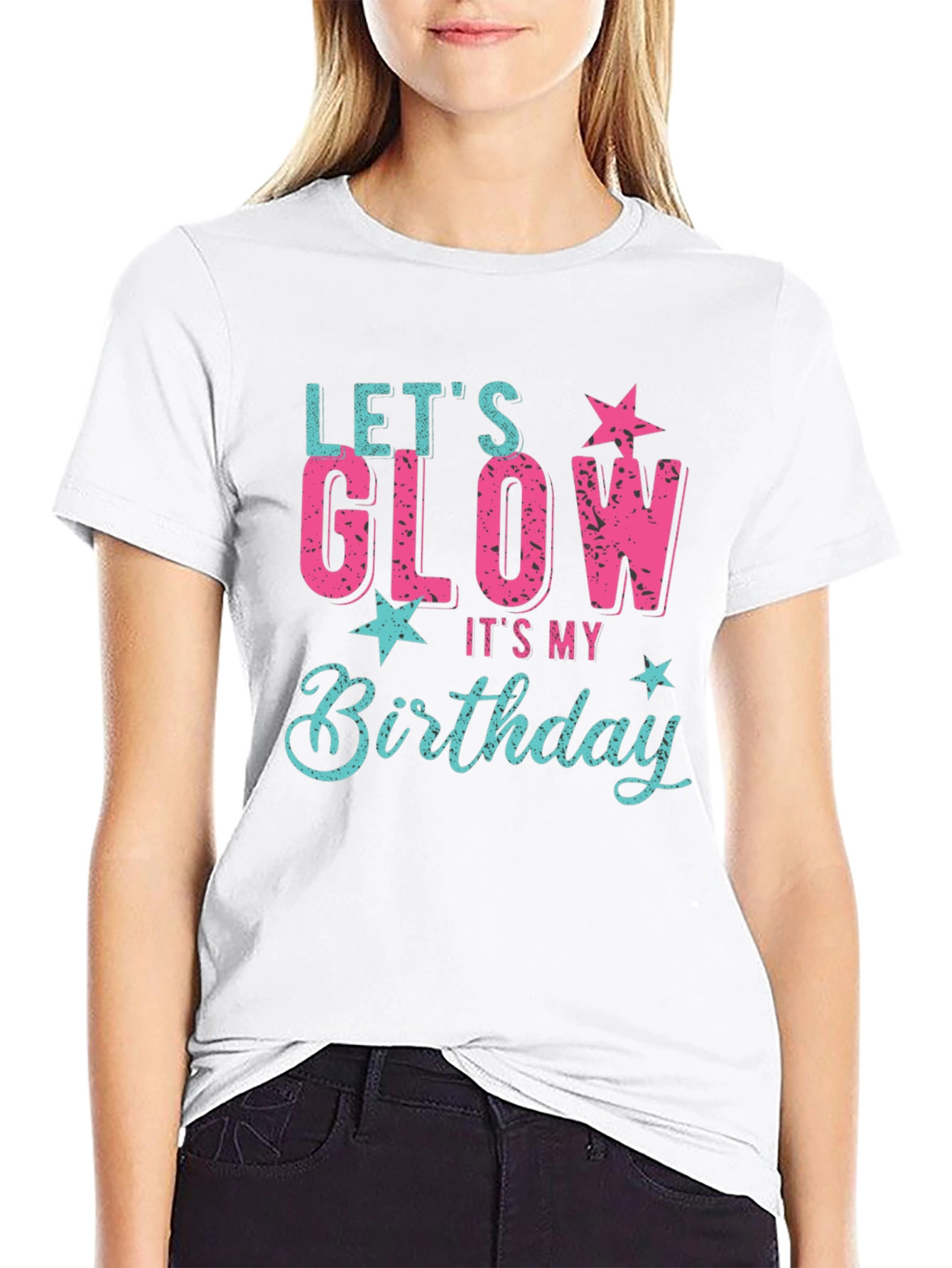 Lets Glow Birthday Graphic T-Shirt