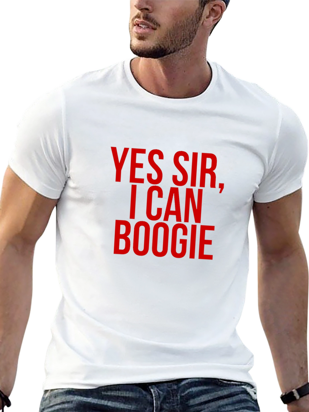 Yes Sir I Can Boogie Mens Black T-Shirt