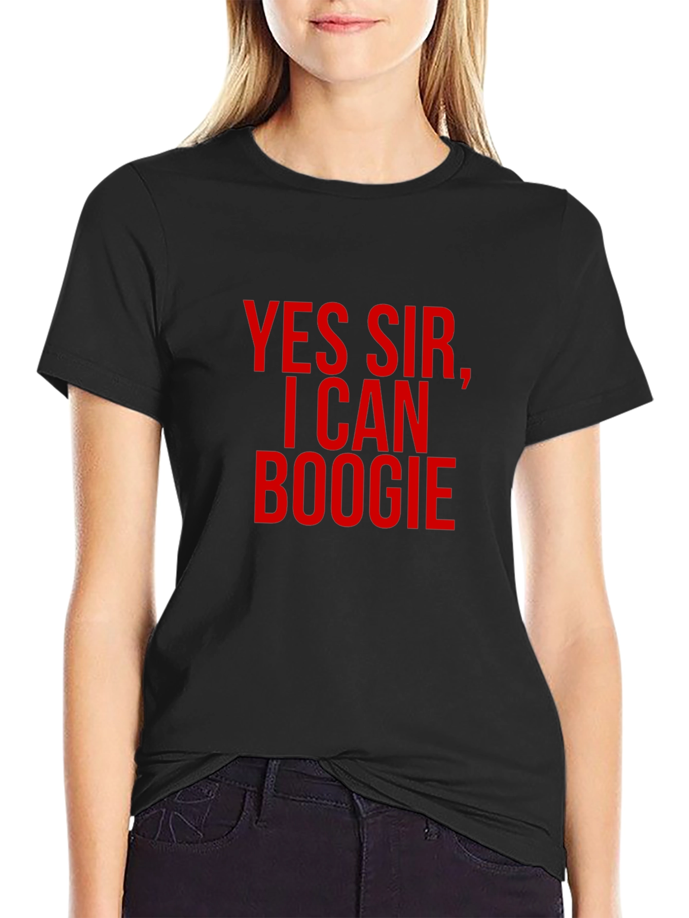 Yes Sir I Can Boogie Mens Black T-Shirt