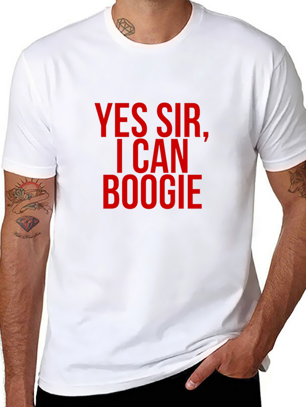 Yes Sir I Can Boogie Mens Black T-Shirt