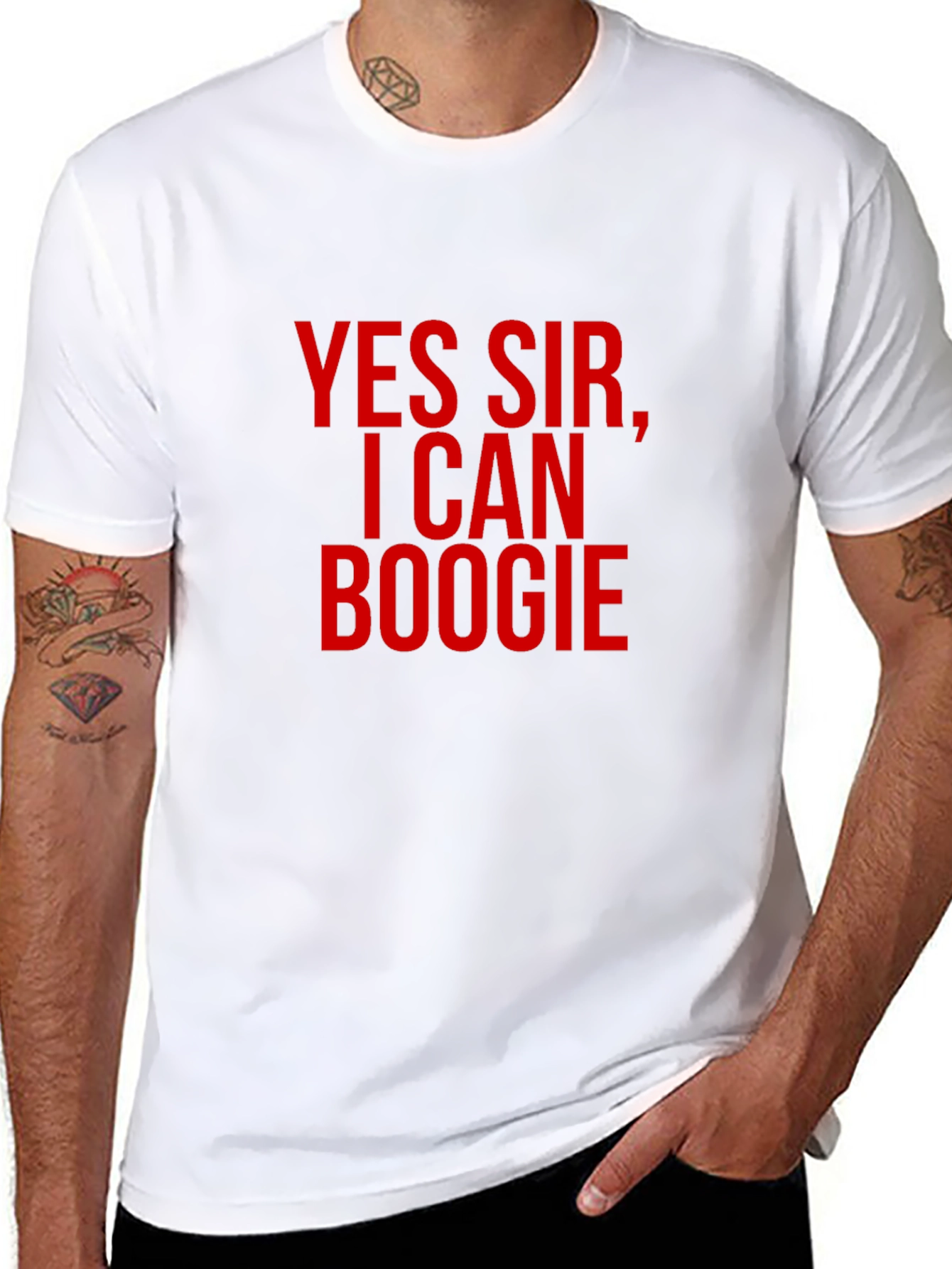 Yes Sir I Can Boogie Mens Black T-Shirt