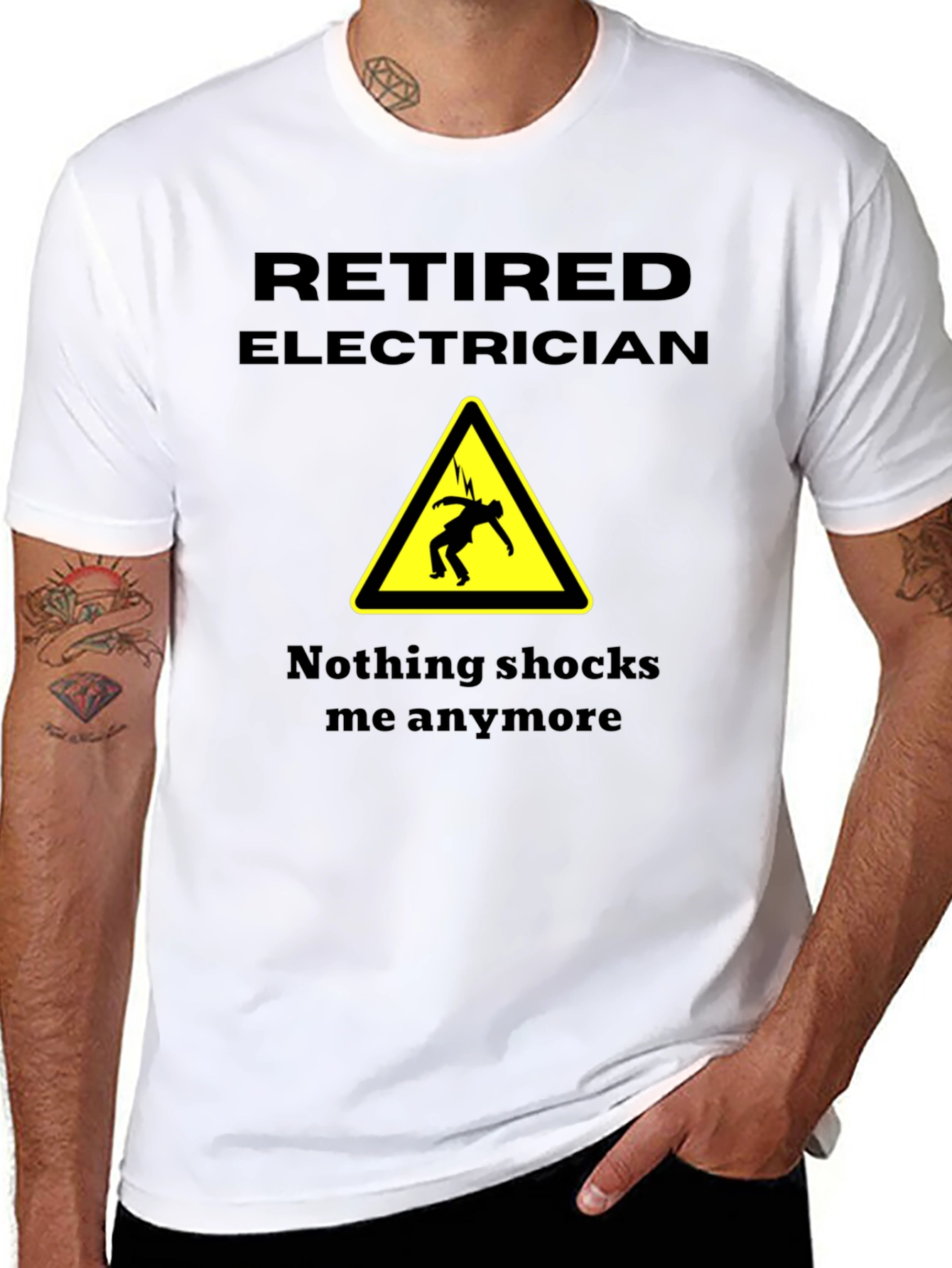 Retired Electrician Novelty T-Shirt - Humorous Gift
