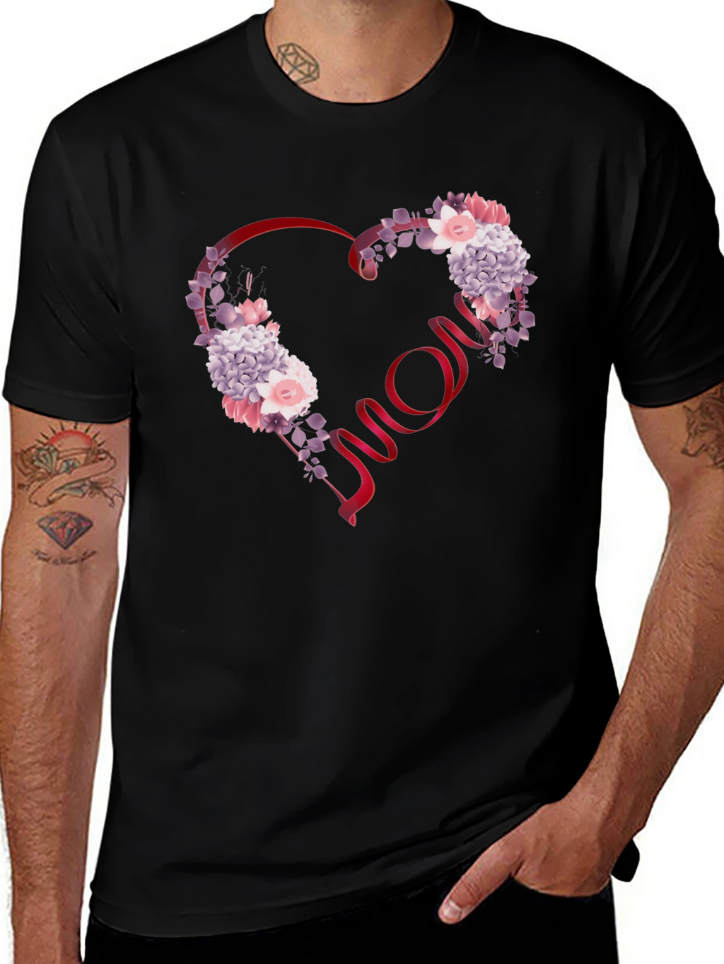 Floral Heart Mom T-Shirt