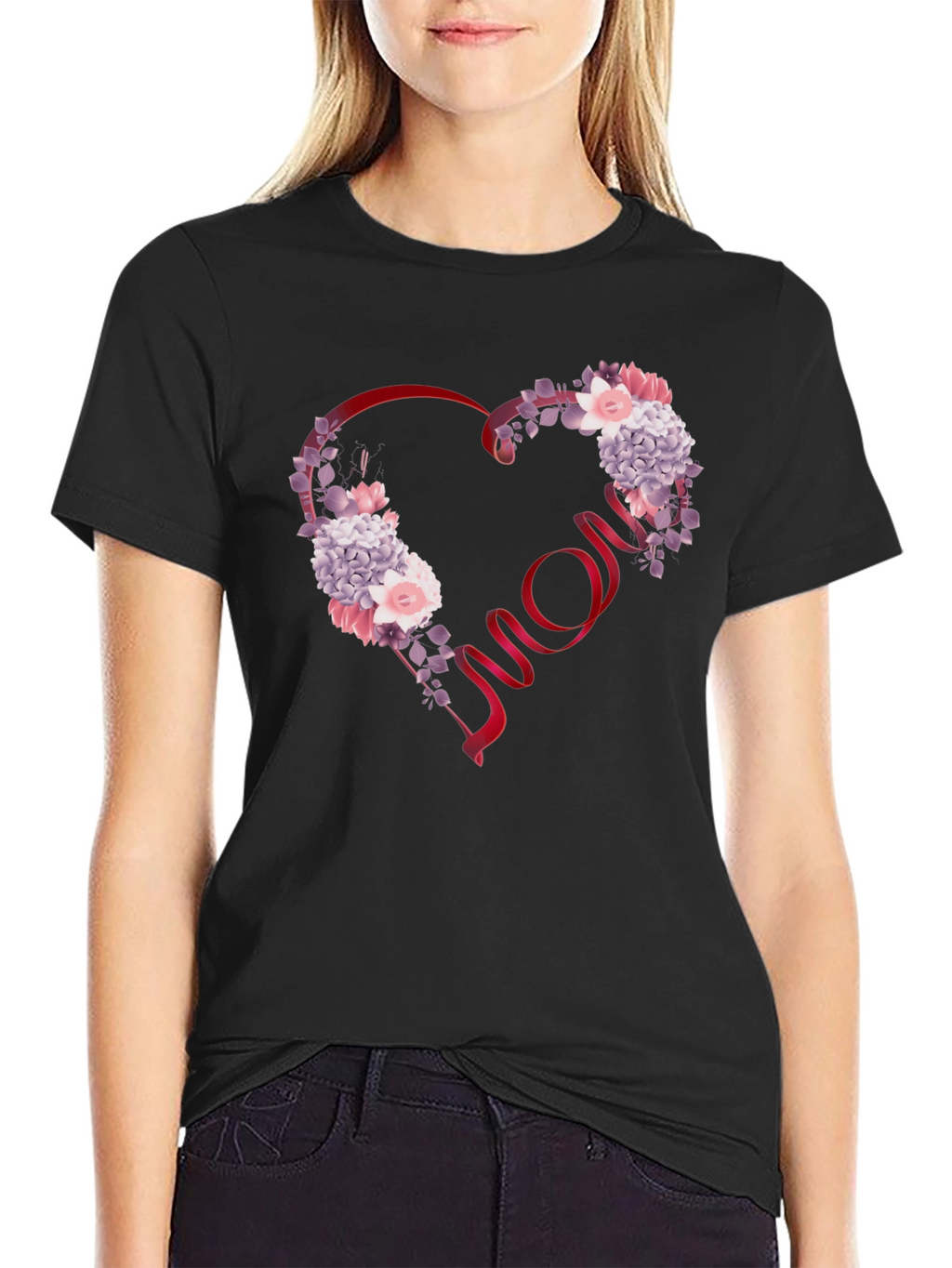 Floral Heart Mom T-Shirt