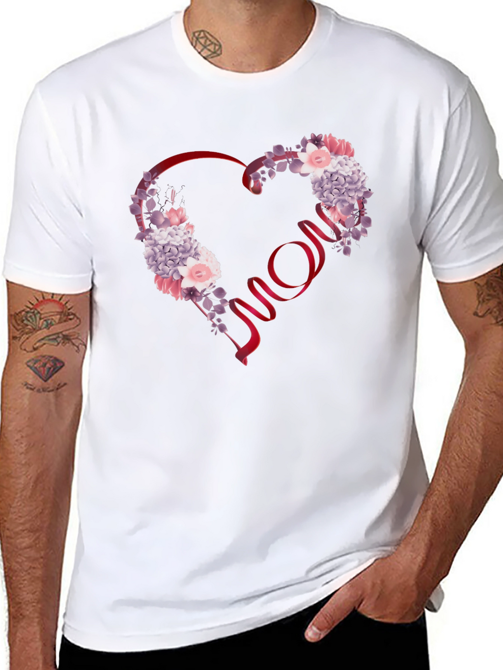 Floral Heart Mom T-Shirt