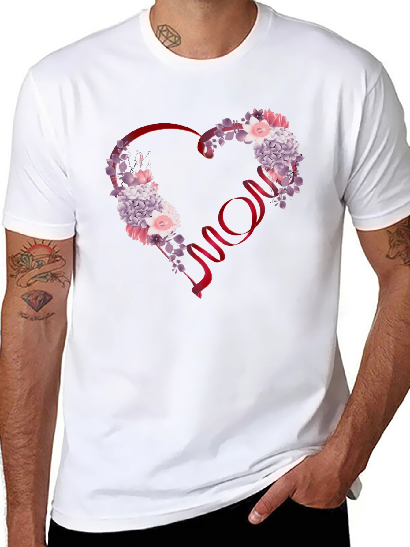 Floral Heart Mom T-Shirt