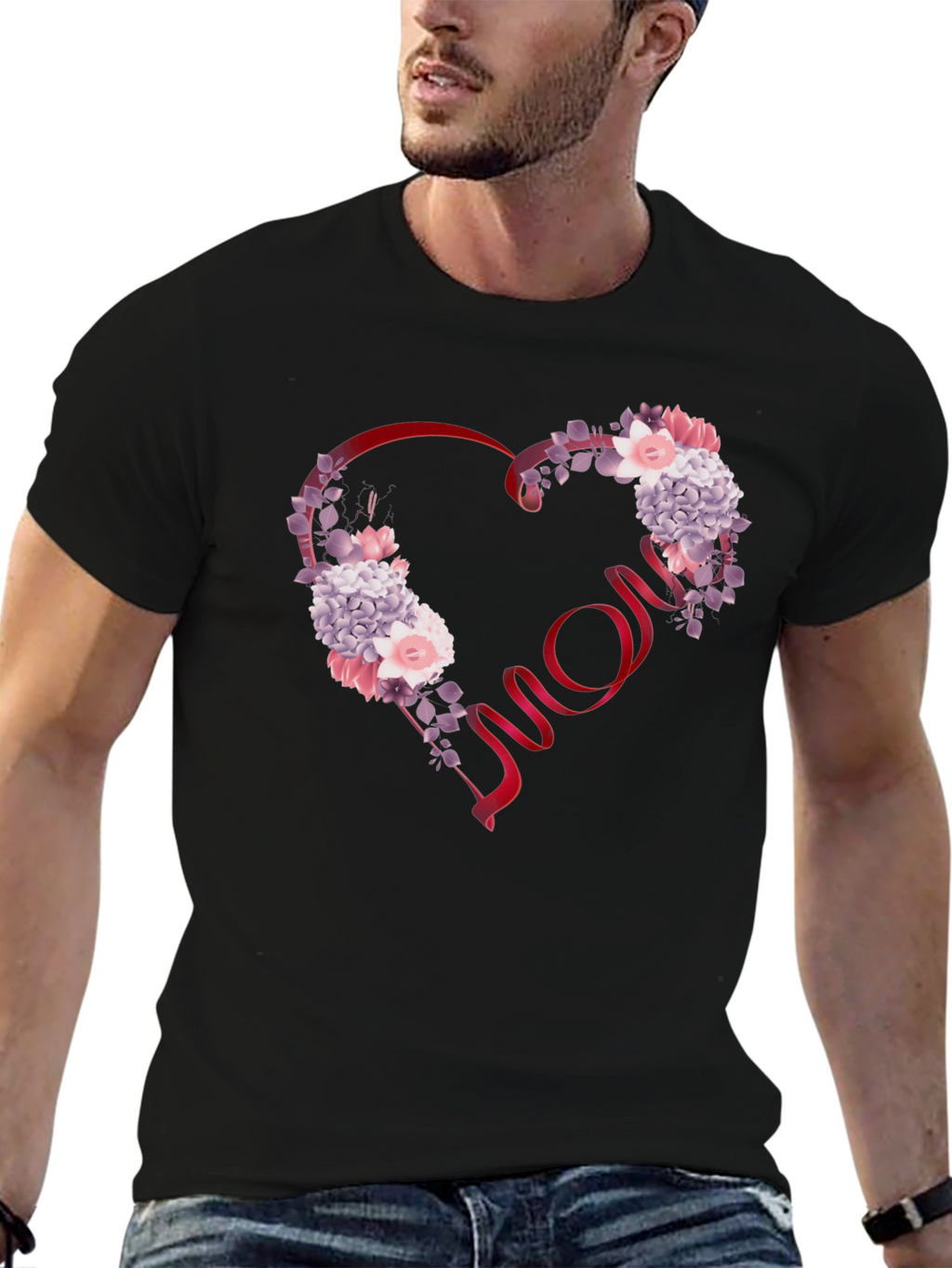 Floral Heart Mom T-Shirt