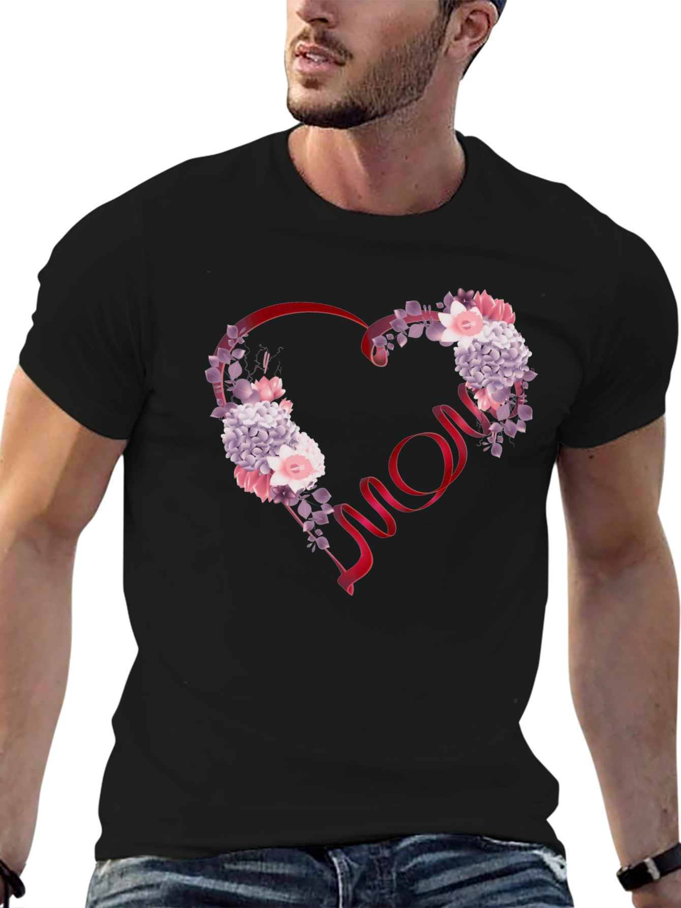 Floral Heart Mom T-Shirt