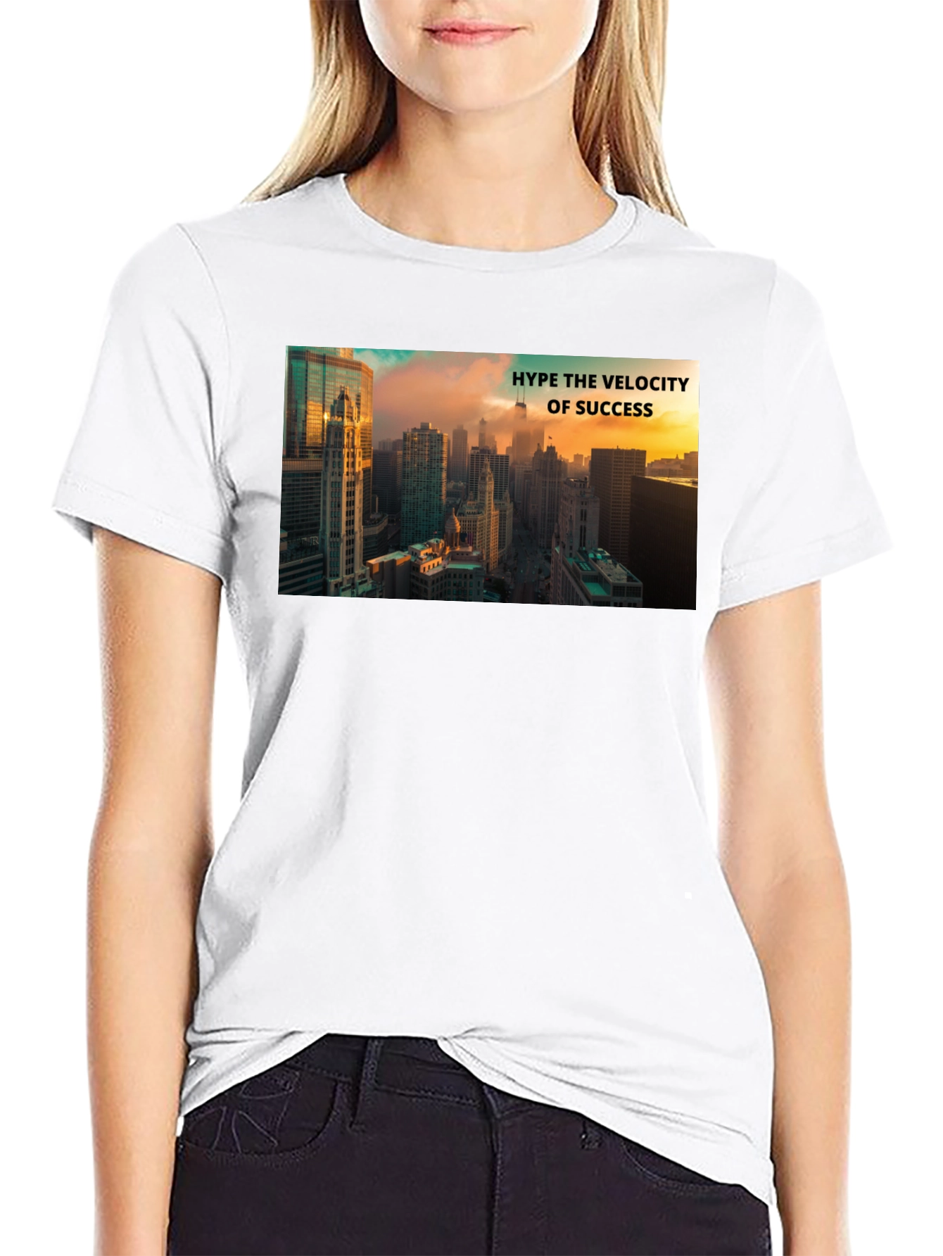 Success Velocity Cityscape Black T-Shirt