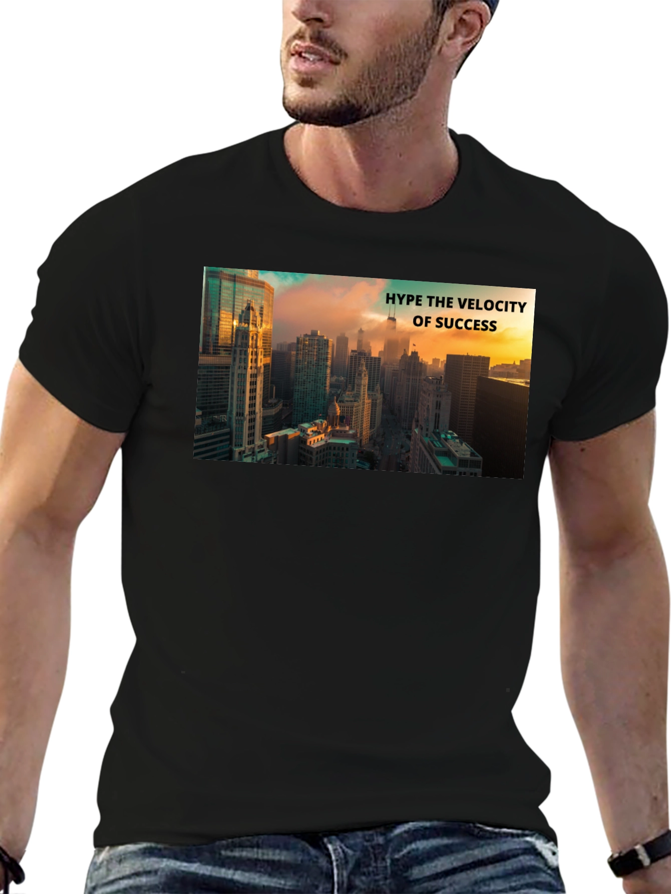 Success Velocity Cityscape Black T-Shirt