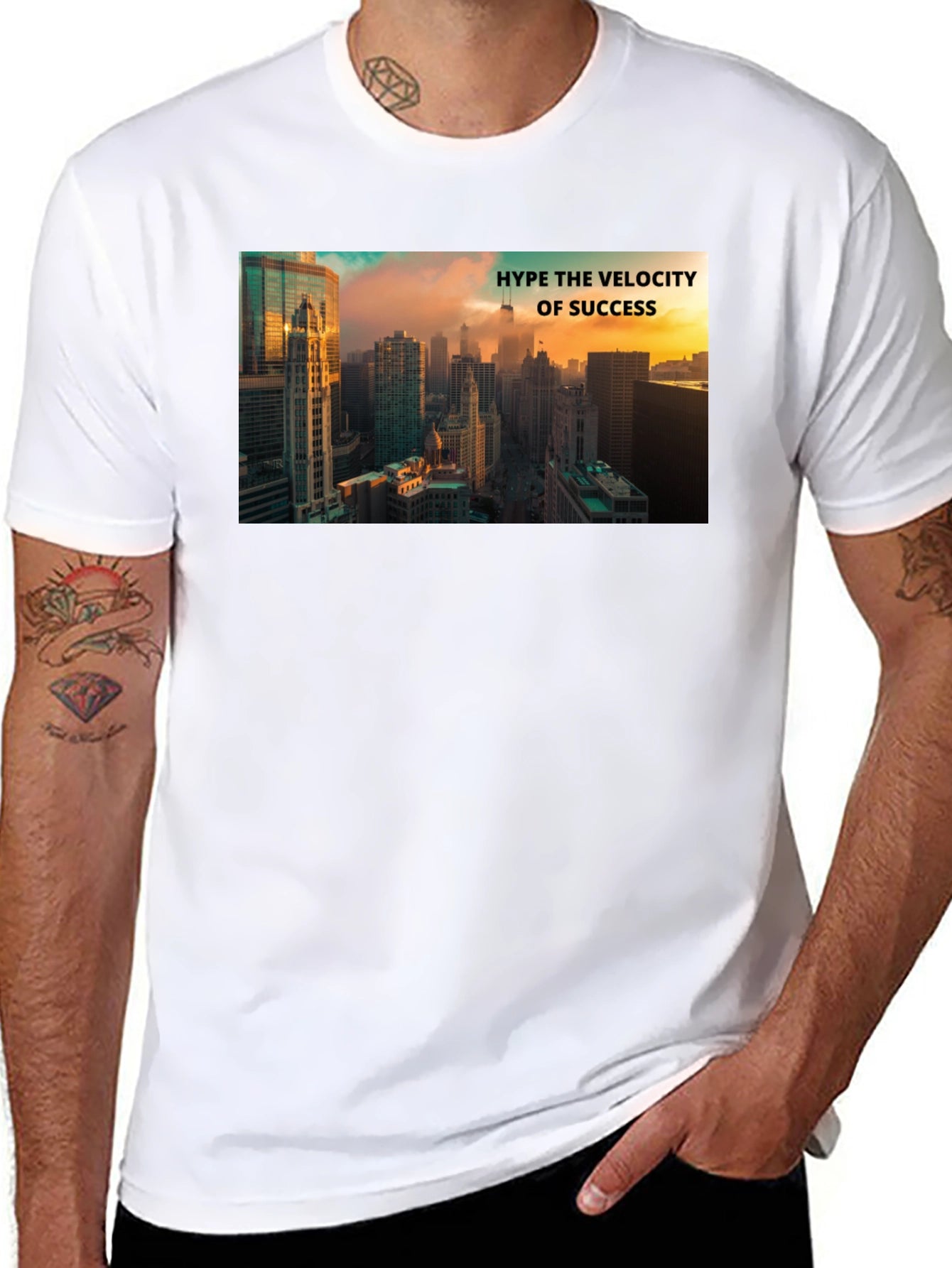 Success Velocity Cityscape Black T-Shirt