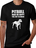Pitbull Graphic T-Shirt - Dog Lover Tee