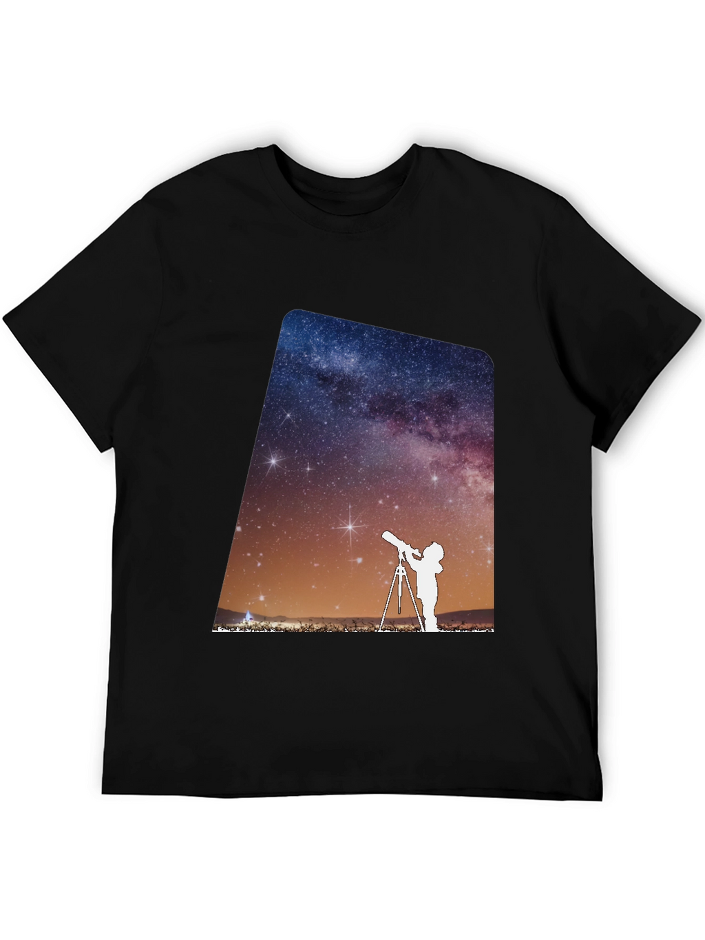 Star Gazing Graphic Tee - Black Cotton Blend