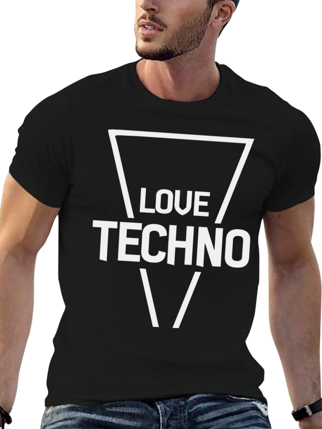 Love Techno Black Graphic Tee
