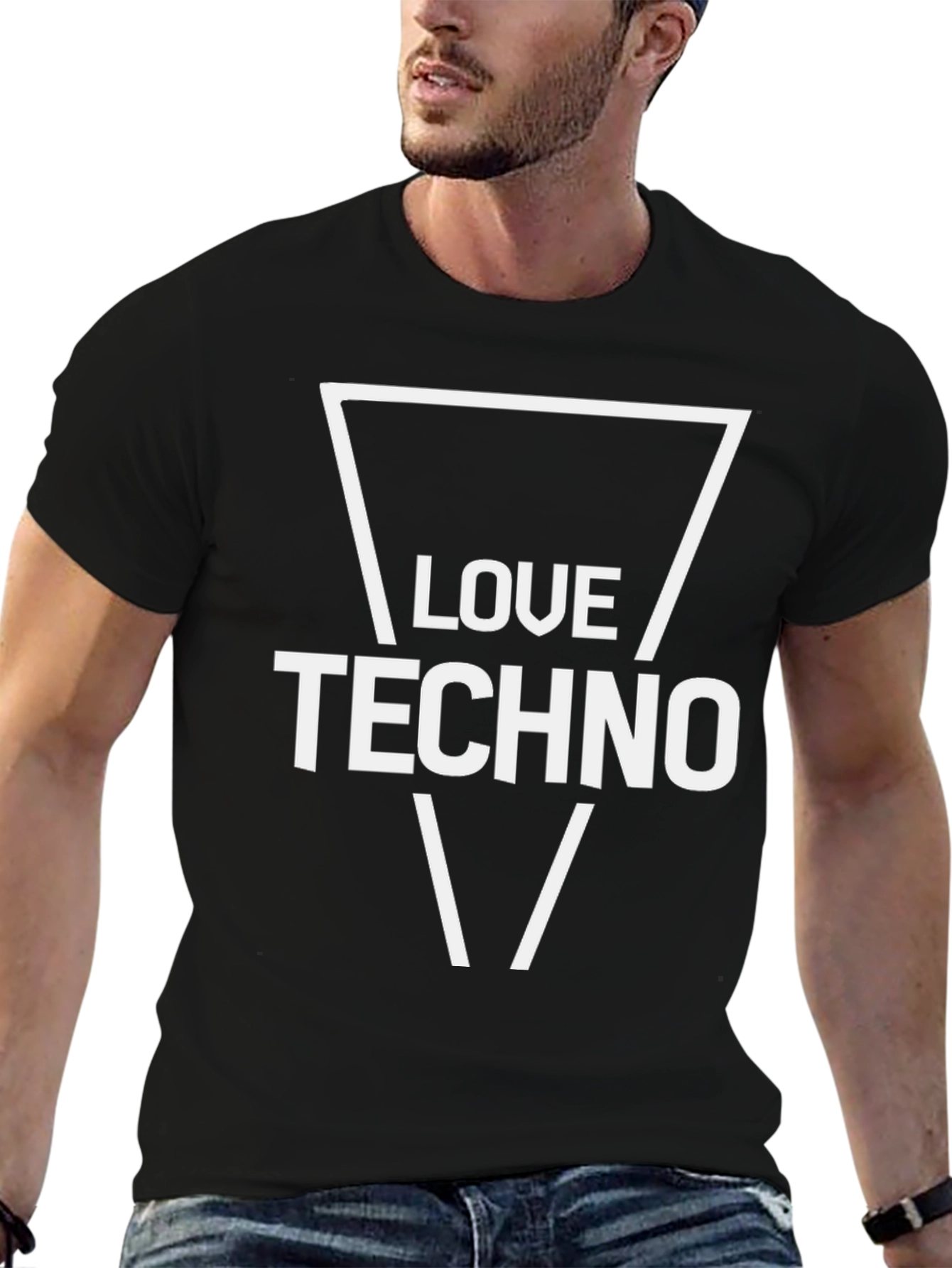 Love Techno Black Graphic Tee