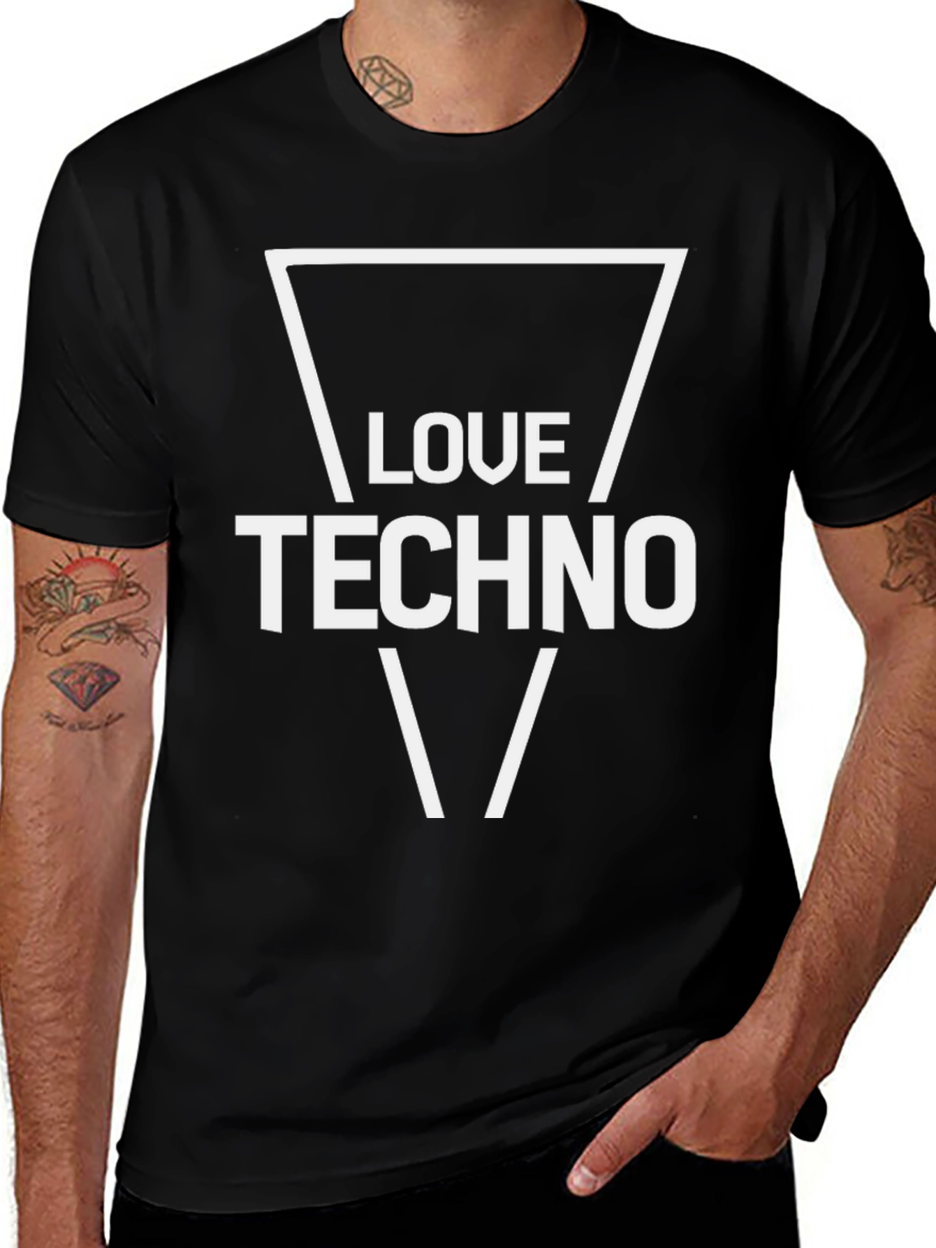 Love Techno Black Graphic Tee
