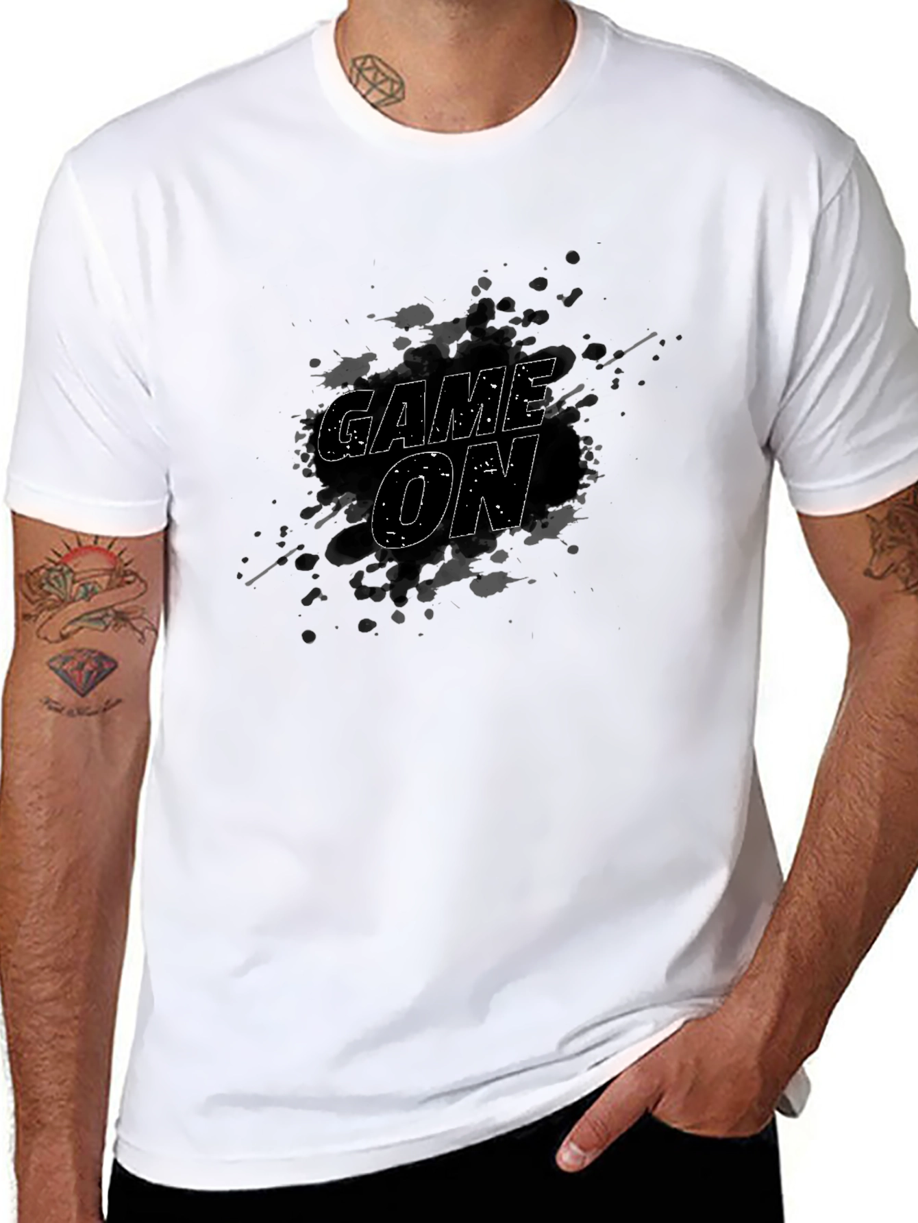 Game On T-Shirt - Unique Splatter Design
